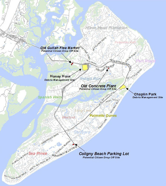 Debris Managment Sites map