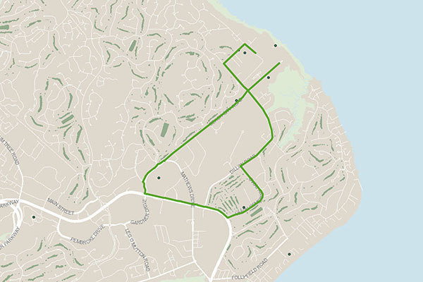 Mapa de la ruta de la historia de la isla