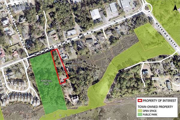 Aerial map of patterson park tract and property of interest