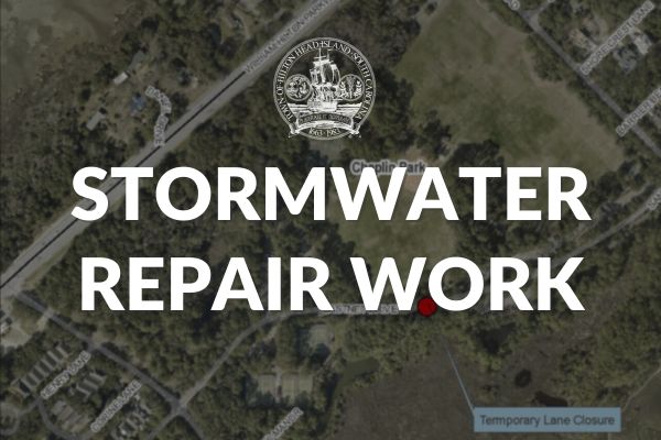 Stormwater Repair Work text over map.