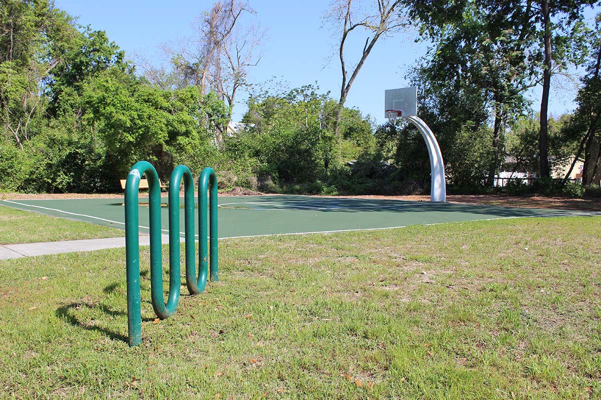 Basketball Court and Bike Rack