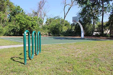 Basketball Court and Bike Rack