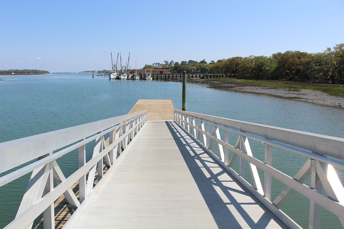 Ramp leading to the floating dock