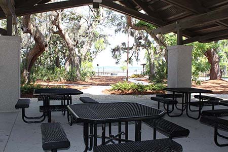 Picnic Pavilion view of the dock and water